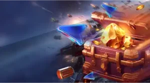 Изображение енота в космическом скафандре с подарочной коробкой, рекламирующего еженедельный бонус в Казино Bitz на игривом космическом фоне.